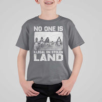 No One Is Illegal On Stolen Land T Shirt For Kid Native Tribe Indigenous People - Wonder Print Shop
