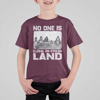 No One Is Illegal On Stolen Land T Shirt For Kid Native Tribe Indigenous People - Wonder Print Shop