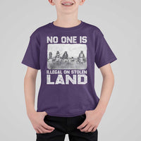 No One Is Illegal On Stolen Land T Shirt For Kid Native Tribe Indigenous People - Wonder Print Shop