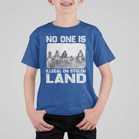 No One Is Illegal On Stolen Land T Shirt For Kid Native Tribe Indigenous People - Wonder Print Shop