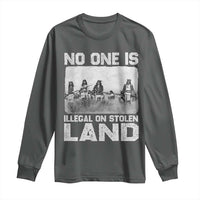No One Is Illegal On Stolen Land Long Sleeve Shirt Native Tribe Indigenous People - Wonder Print Shop
