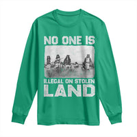 No One Is Illegal On Stolen Land Long Sleeve Shirt Native Tribe Indigenous People - Wonder Print Shop