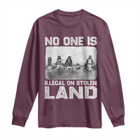No One Is Illegal On Stolen Land Long Sleeve Shirt Native Tribe Indigenous People - Wonder Print Shop