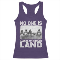 No One Is Illegal On Stolen Land Racerback Tank Top Native Tribe Indigenous People - Wonder Print Shop