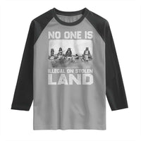 No One Is Illegal On Stolen Land Raglan Shirt Native Tribe Indigenous People - Wonder Print Shop