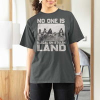 No One Is Illegal On Stolen Land T Shirt For Women Native Tribe Indigenous People - Wonder Print Shop