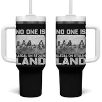 No One Is Illegal On Stolen Land Tumbler With Handle Native Tribe Indigenous People - Wonder Print Shop