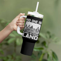No One Is Illegal On Stolen Land Tumbler With Handle Native Tribe Indigenous People - Wonder Print Shop