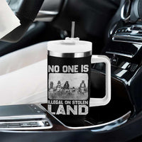 No One Is Illegal On Stolen Land Tumbler With Handle Native Tribe Indigenous People - Wonder Print Shop