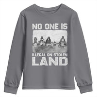 No One Is Illegal On Stolen Land Youth Sweatshirt Native Tribe Indigenous People - Wonder Print Shop