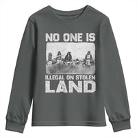 No One Is Illegal On Stolen Land Youth Sweatshirt Native Tribe Indigenous People - Wonder Print Shop