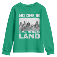 No One Is Illegal On Stolen Land Youth Sweatshirt Native Tribe Indigenous People - Wonder Print Shop