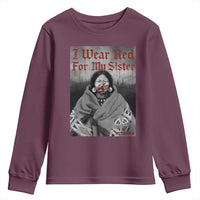 Stop MMIW Youth Sweatshirt I Wear Red For My Sister Native American - Wonder Print Shop