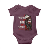 MMIW Baby Onesie I Wear Red For My Sister Native American Stop MMIW - Wonder Print Shop