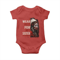 MMIW Baby Onesie I Wear Red For My Sister Native American Stop MMIW - Wonder Print Shop