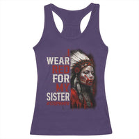 MMIW Racerback Tank Top I Wear Red For My Sister Native American Stop MMIW - Wonder Print Shop