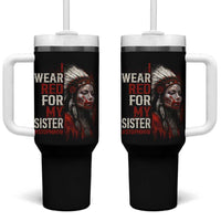 MMIW Tumbler With Handle I Wear Red For My Sister Native American Stop MMIW - Wonder Print Shop