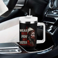 MMIW Tumbler With Handle I Wear Red For My Sister Native American Stop MMIW - Wonder Print Shop
