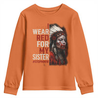 MMIW Youth Sweatshirt I Wear Red For My Sister Native American Stop MMIW - Wonder Print Shop