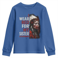 MMIW Youth Sweatshirt I Wear Red For My Sister Native American Stop MMIW - Wonder Print Shop