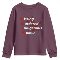 MMIW Youth Sweatshirt Missing Murdered Indigenous Women Red Hand - Wonder Print Shop
