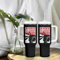 MMIW Awareness Tumbler With Handle Justice Stop Murdering Our Indigenous Sisters