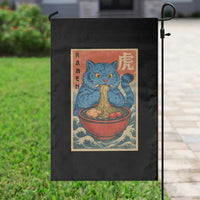 Anime Blue Cat Ramen Garden Flag Vintage Japanese Art Funny Kawaii Demon Cat Tiger - Wonder Print Shop