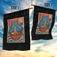 Anime Blue Cat Ramen Garden Flag Vintage Japanese Art Funny Kawaii Demon Cat Tiger - Wonder Print Shop