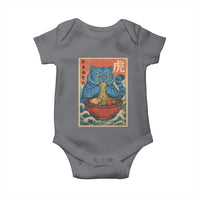 Anime Blue Cat Ramen Baby Onesie Vintage Japanese Art Funny Kawaii Demon Cat Tiger - Wonder Print Shop