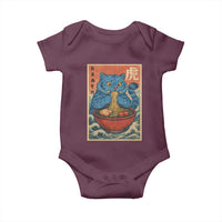 Anime Blue Cat Ramen Baby Onesie Vintage Japanese Art Funny Kawaii Demon Cat Tiger - Wonder Print Shop