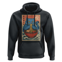 Anime Blue Cat Ramen Hoodie Vintage Japanese Art Funny Kawaii Demon Cat Tiger - Wonder Print Shop