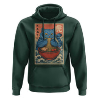 Anime Blue Cat Ramen Hoodie Vintage Japanese Art Funny Kawaii Demon Cat Tiger - Wonder Print Shop