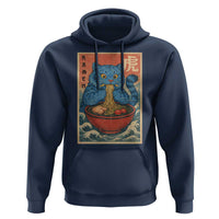 Anime Blue Cat Ramen Hoodie Vintage Japanese Art Funny Kawaii Demon Cat Tiger - Wonder Print Shop
