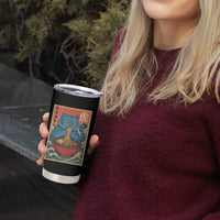 Anime Blue Cat Ramen Tumbler Cup Vintage Japanese Art Funny Kawaii Demon Cat Tiger - Wonder Print Shop