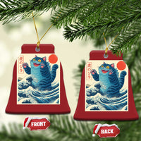 Blue Catzilla Cat Japanese Art Christmas Ornament Kawaii Demon Tiger Funny Kitty Dad Gifts - Wonder Print Shop