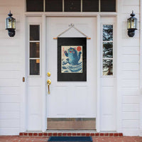 Blue Catzilla Cat Japanese Art Garden Flag Kawaii Demon Tiger Funny Kitty Dad Gifts - Wonder Print Shop