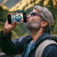 Blue Catzilla Cat Japanese Art 4 in 1 Can Cooler Tumbler Kawaii Demon Tiger Funny Kitty Dad Gifts - Wonder Print Shop