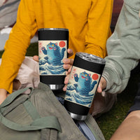 Blue Catzilla Cat Japanese Art Tumbler Cup Kawaii Demon Tiger Funny Kitty Dad Gifts - Wonder Print Shop