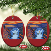 Blue Tiger Scream Christmas Ornament Cute Animal Anime Demon Aesthetic Painting - Wonder Print Shop