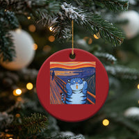 Blue Tiger Scream Christmas Ornament Cute Animal Anime Demon Aesthetic Painting - Wonder Print Shop
