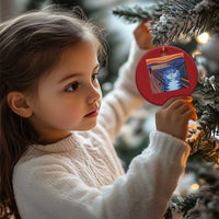 Blue Tiger Scream Christmas Ornament Cute Animal Anime Demon Aesthetic Painting - Wonder Print Shop