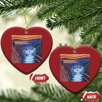 Blue Tiger Scream Christmas Ornament Cute Animal Anime Demon Aesthetic Painting - Wonder Print Shop