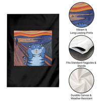 Blue Tiger Scream Garden Flag Cute Animal Anime Demon Aesthetic Painting - Wonder Print Shop