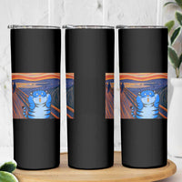 Blue Tiger Scream Skinny Tumbler Cute Animal Anime Demon Aesthetic Painting - Wonder Print Shop