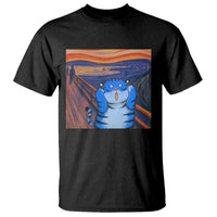 Blue Tiger Scream T Shirt Cute Animal Anime Demon Aesthetic Painting - Wonder Print Shop
