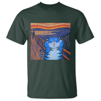 Blue Tiger Scream T Shirt Cute Animal Anime Demon Aesthetic Painting - Wonder Print Shop