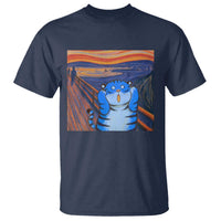 Blue Tiger Scream T Shirt Cute Animal Anime Demon Aesthetic Painting - Wonder Print Shop