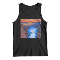 Blue Tiger Scream Tank Top Cute Animal Anime Demon Aesthetic Painting - Wonder Print Shop