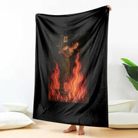 Funny Halloween Witch Throw Blanket Witch Lighting Cigarette With Flames Occult Unholy - Wonder Print Shop