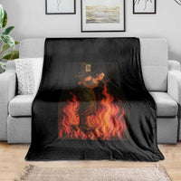 Funny Halloween Witch Throw Blanket Witch Lighting Cigarette With Flames Occult Unholy - Wonder Print Shop